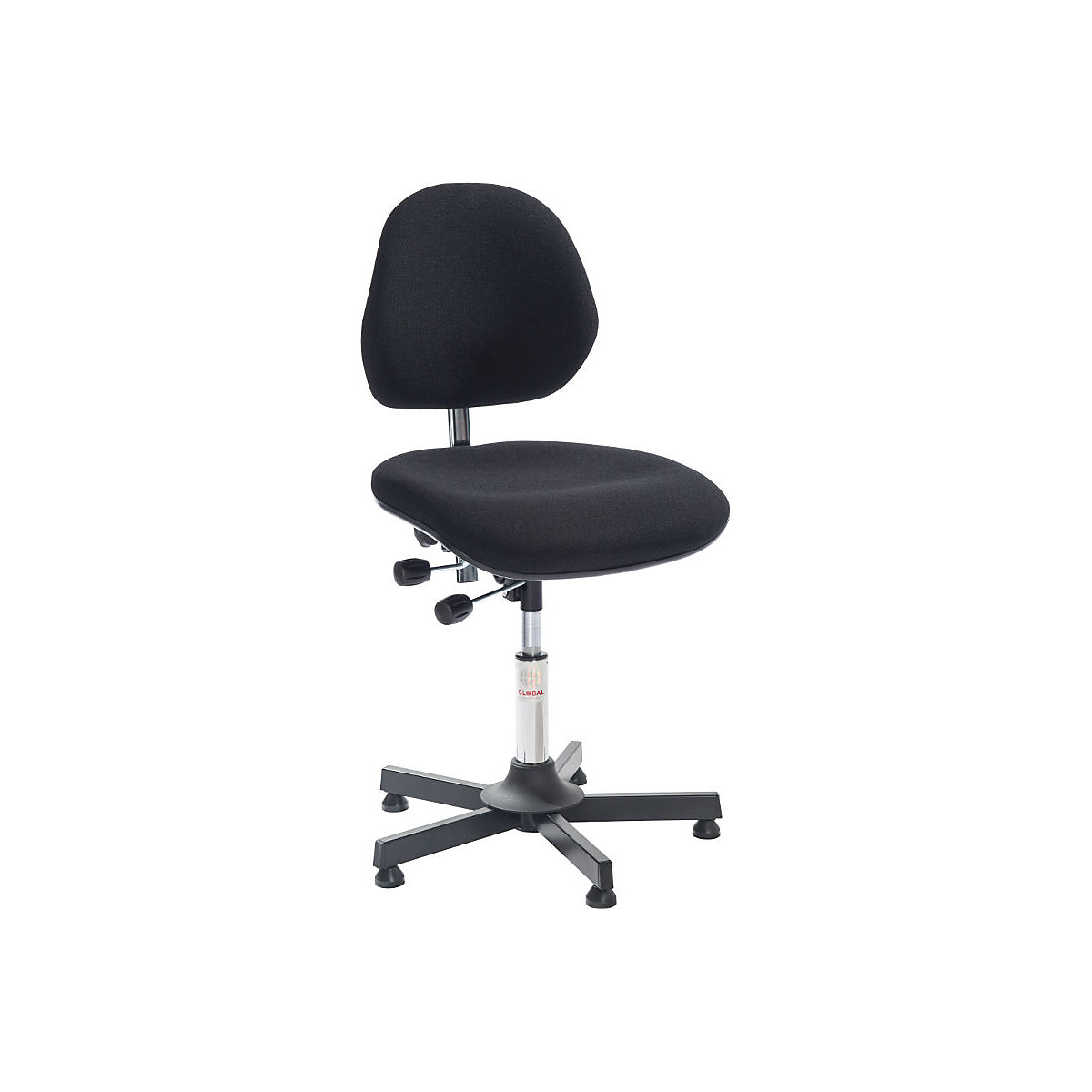 Radna stolica AEGA, niska izvedba s podnim kliznicima, presvlaka od tkanine, u crnoj boji, namjestiva po visini 500 – 630 mm-0
