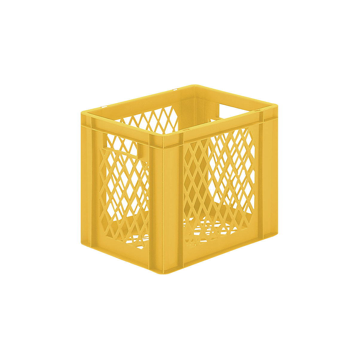 Euro-szabvány méretű egymásra rakható tároló, perforált falak és alj, h x szé x ma 400 x 300 x 320 mm, sárga, cs. e. 5 db-0