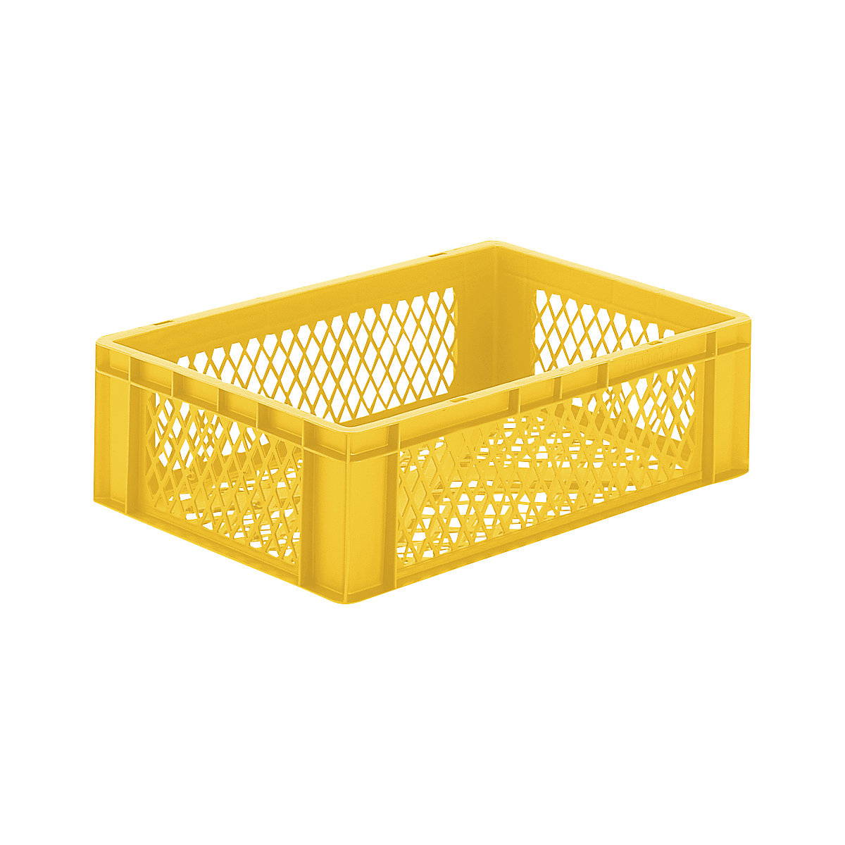 Euro-szabvány méretű egymásra rakható tároló, perforált falak és alj, h x szé x ma 600 x 400 x 175 mm, sárga, cs. e. 5 db-0