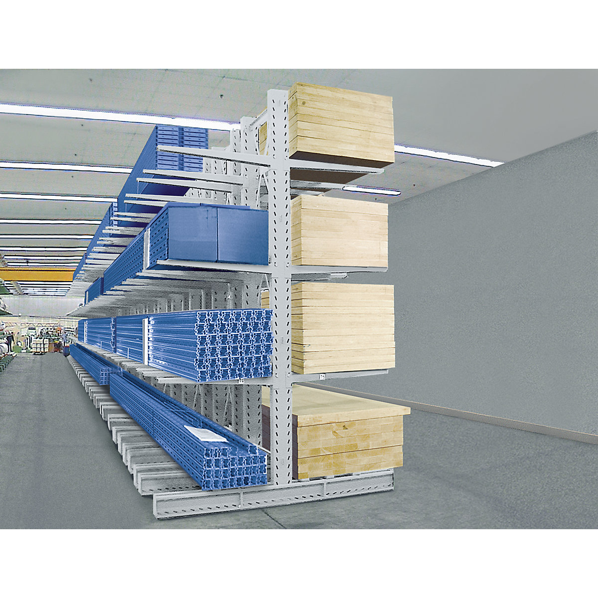 Rayonnage double face pour charges longues - eurokraft pro