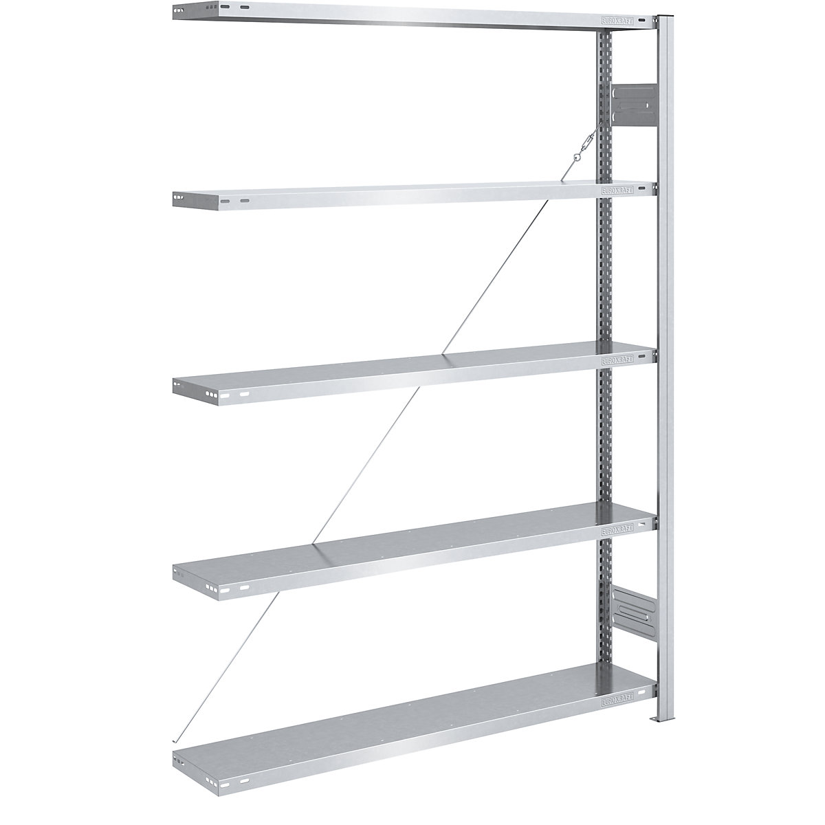 Rayonnage emboîtable extra-large, galvanisé – eurokraft pro, hauteur 2000 mm, charge max. admissible par rayonnage 1600 kg, rayonnage additionnel, l x p 1300 x 300 mm-0