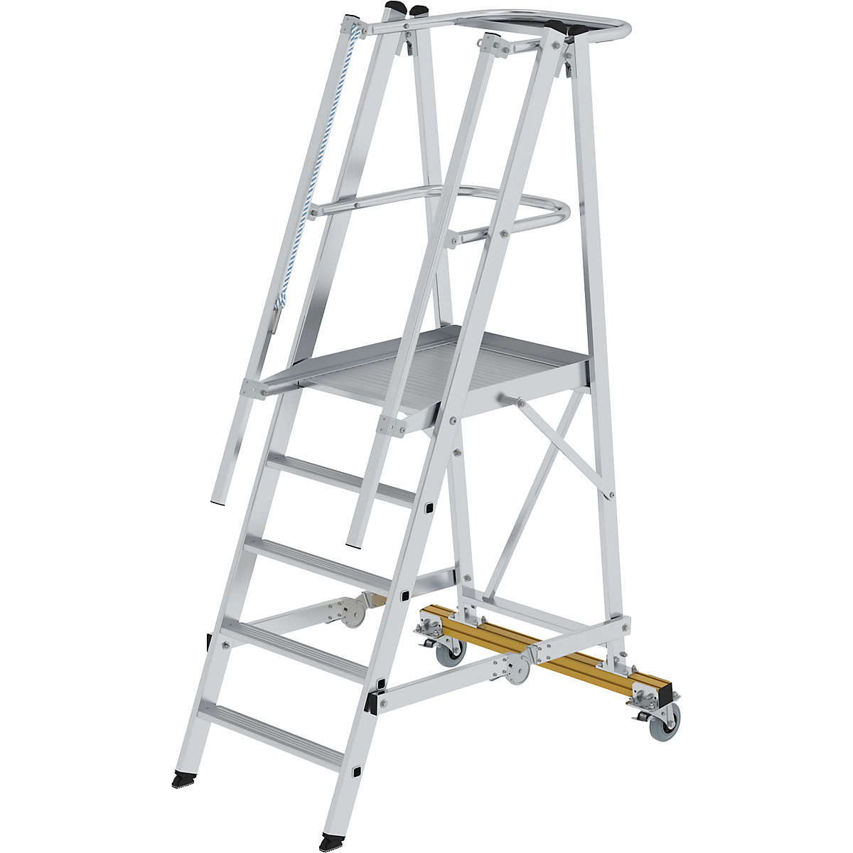 Hliníkový plošinový rebrík, pojazdný – MUNK