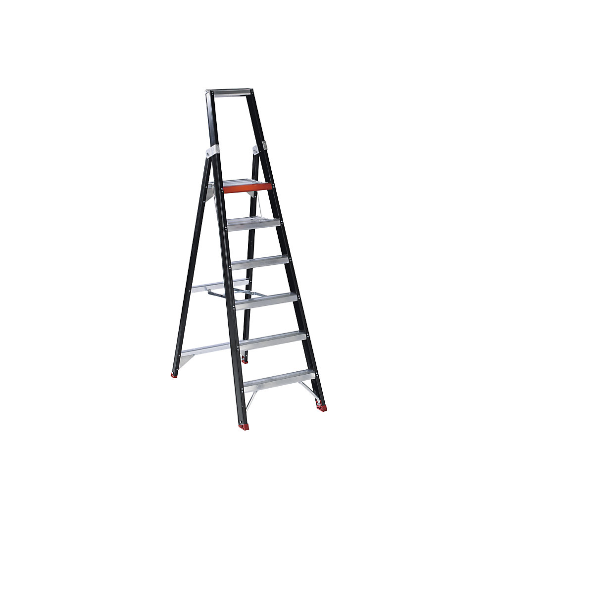 Bezpečnostný stojací rebrík – Altrex, s výstupom z jednej strany, 6 stupňov vrátane plošiny-1