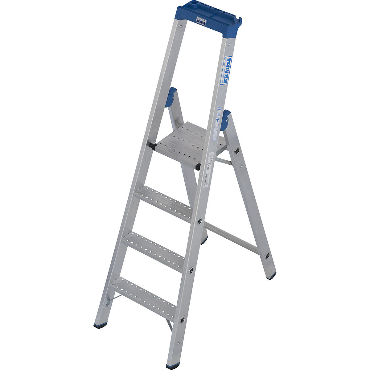 Hliníkový stojací rebrík so stupňami, s protišmykovou úpravou R13 – KRAUSE