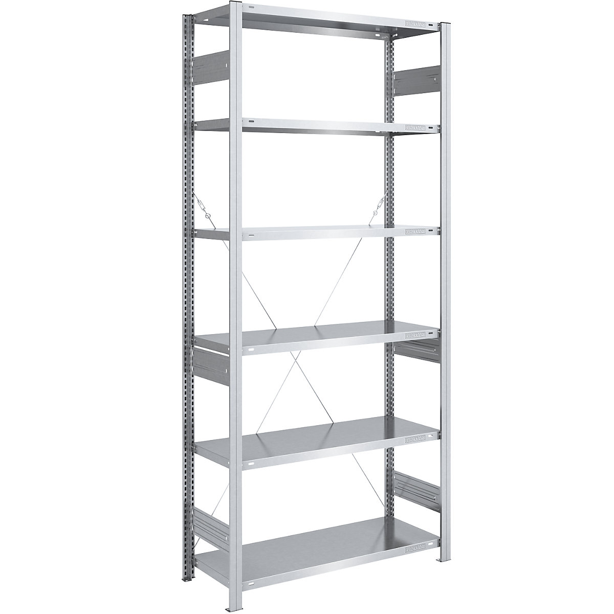 Zásuvný regál pro velká zatížení, pozinkovaný – eurokraft pro, výška regálu 2500 mm, základní regál, š x h 1000 x 500 mm-0
