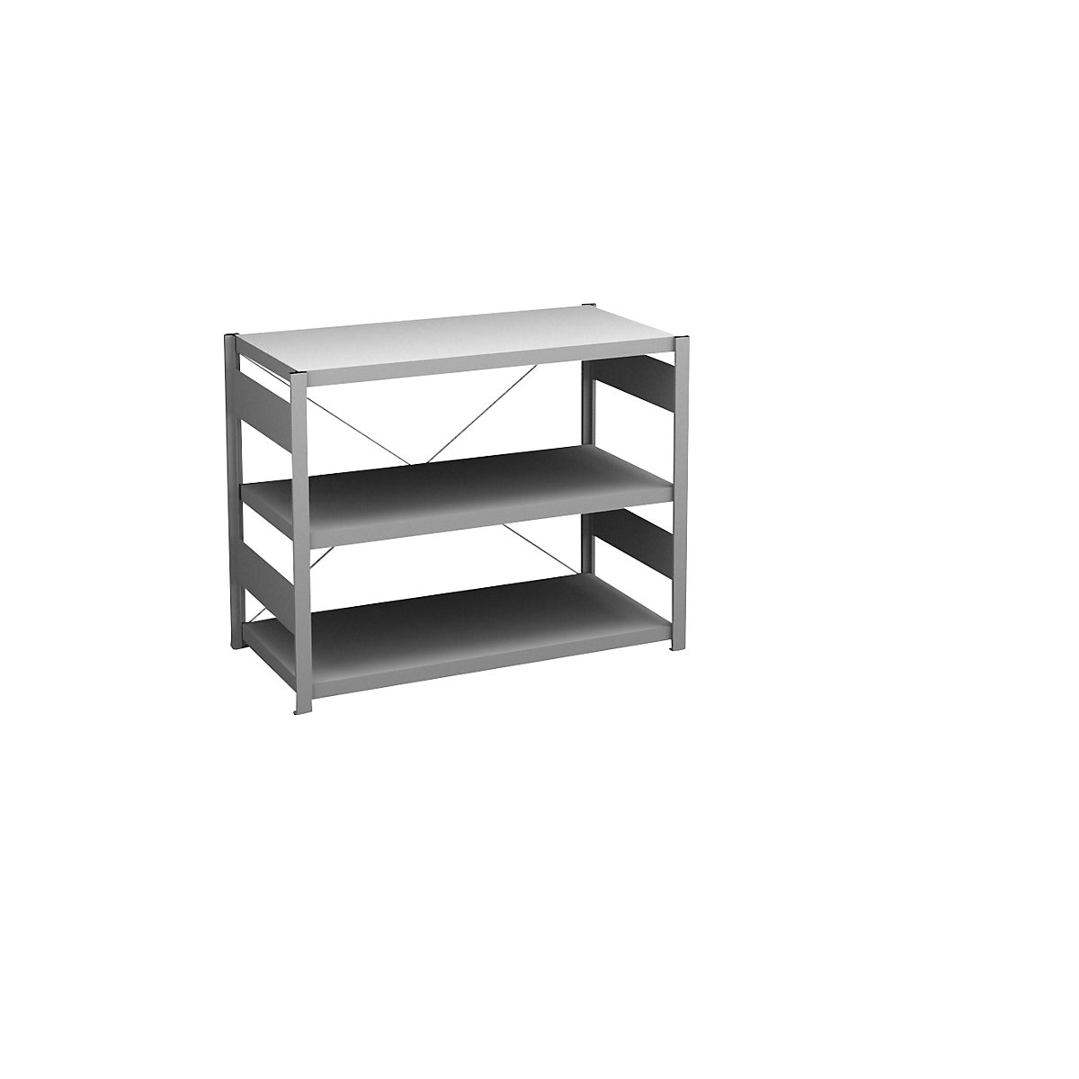 Zásuvný regál, lehká konstrukce – eurokraft pro, jednostranné provedení, v x š x h 825 x 1000 x 500 mm, pozinkováno, základní regál-257