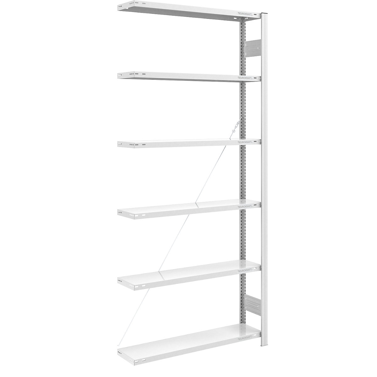 Zásuvný regál, lehká konstrukce – eurokraft pro, jednostranné provedení, v x š x h 2500 x 1000 x 300 mm, šedá, přístavný regál-17