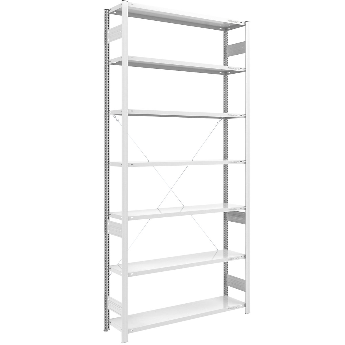 Zásuvný regál, lehká konstrukce – eurokraft pro, jednostranné provedení, v x š x h 3000 x 1300 x 400 mm, šedá, základní regál-171