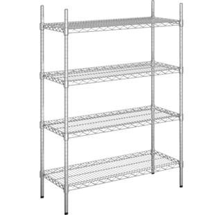 Stahldraht Gitterregal, verchromt M45723 KAISER+KRAFT Chromregal | Gitter | Fachlast 150 kg | BxT 910 x 460 mm