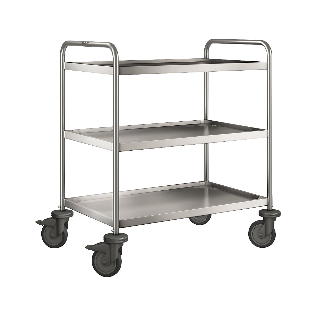Carrinho de serviço BLANCO em aço inoxidável – B.PRO, com 3 níveis, capacidade de carga 120 kg, CxLxA 900 x 600 x 950 mm-0