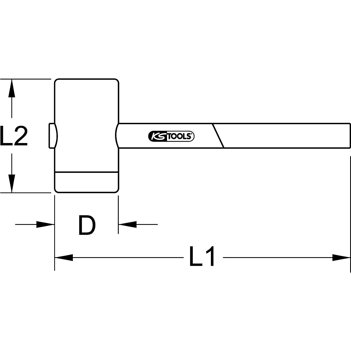 Kladivo iz umetne mase z zaščitno izolacijo – KS Tools (Slika izdelka 2)-1