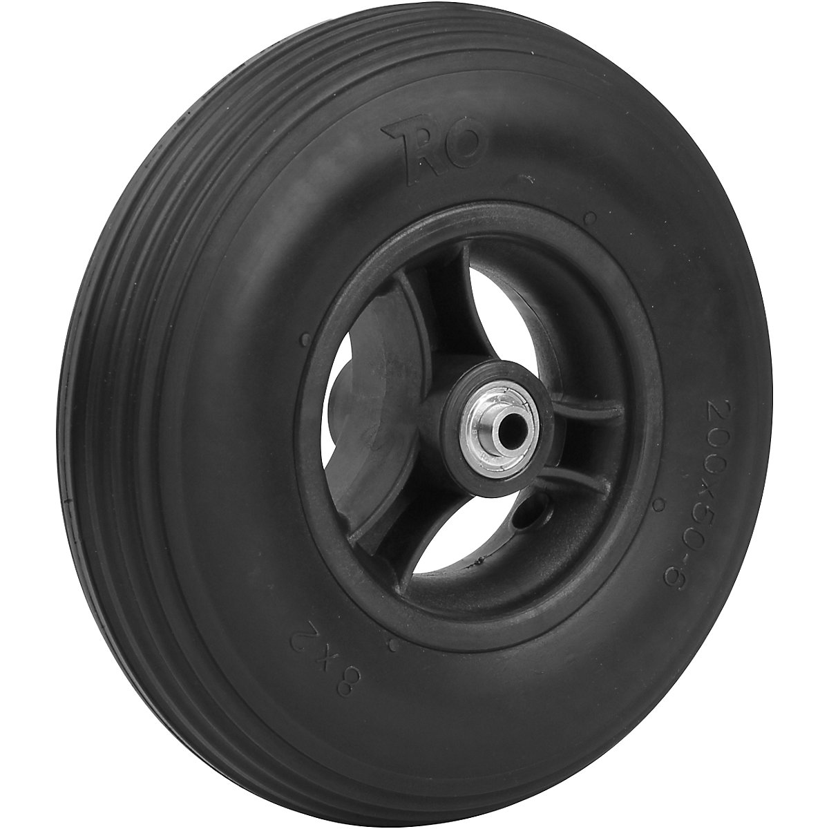 Roată cu spițe, cu anvelope PU, Ø roții x lățime 200 x 50 mm, minimum 4 buc.