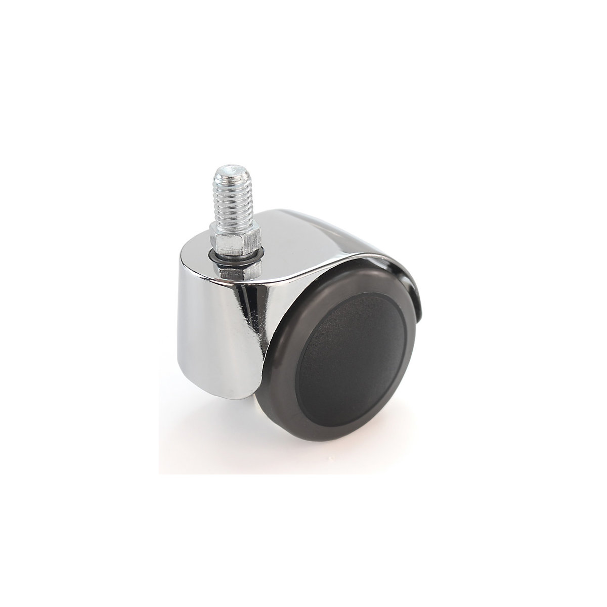 Rolă pentru scaune, Ø roții 50 mm, amb. 5 buc. – Proroll, cu filet M 10 x 15, cromate, moi, pentru pardoseli tari-0