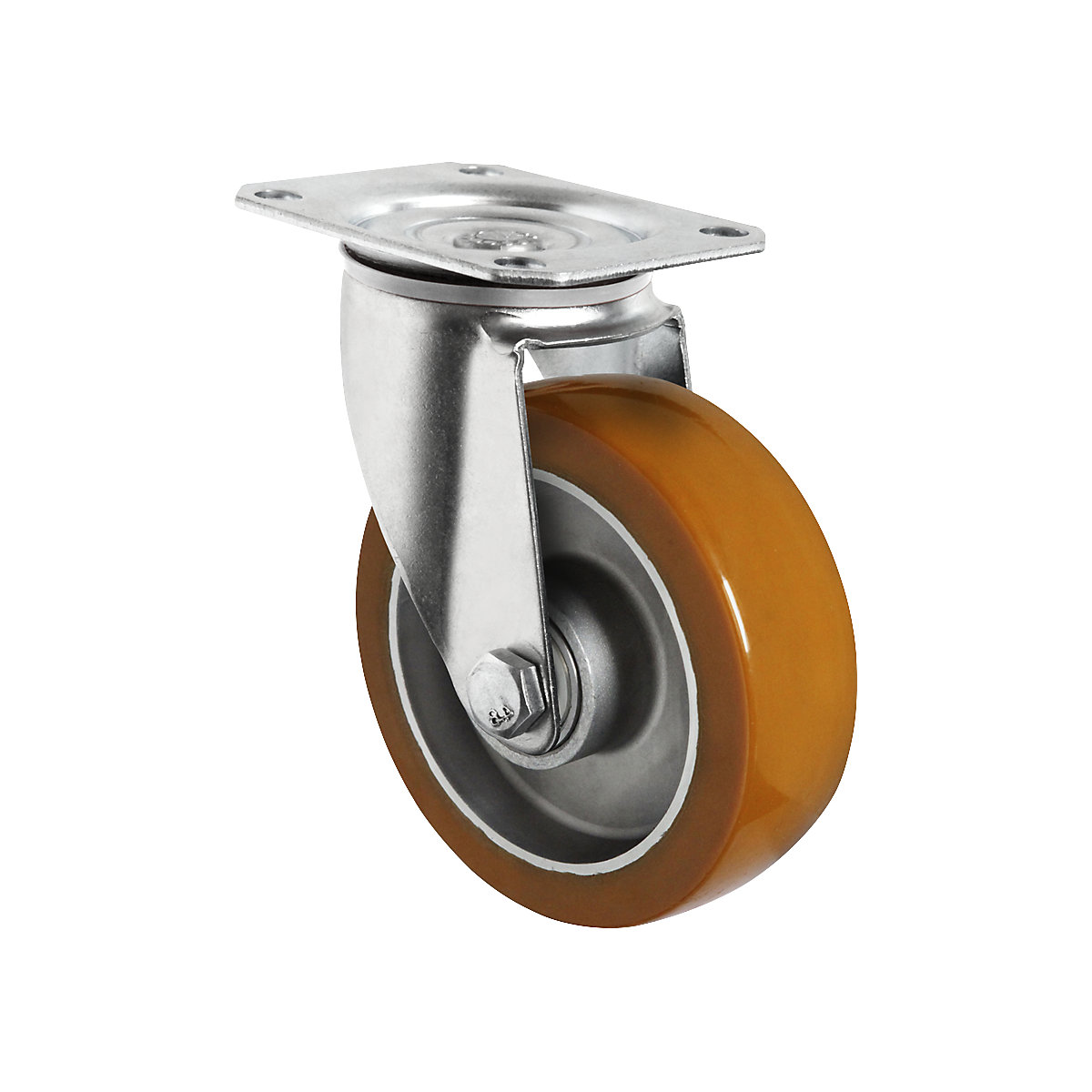Anvelopă din PU, natur, pe jantă de aluminiu