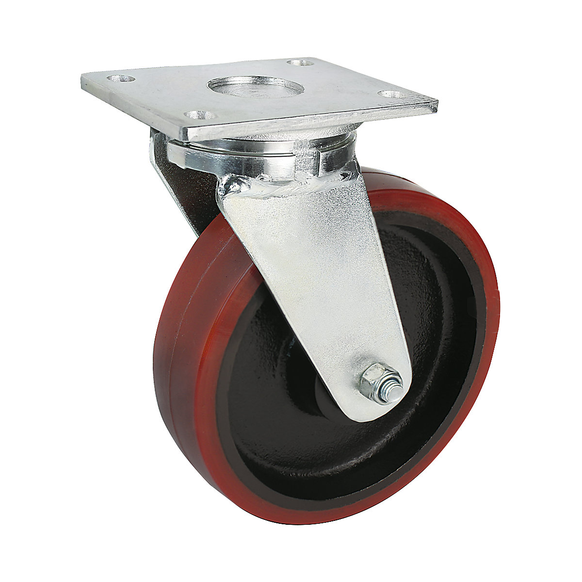 Anvelopă din poliuretan, dimensiune placă 175 x 140 mm – Proroll, Ø roții x lățime 300 x 75 mm, roată pivotantă-0