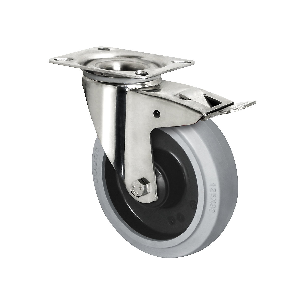 Anvelopă elastică pe jantă din PA, carcasă din inox