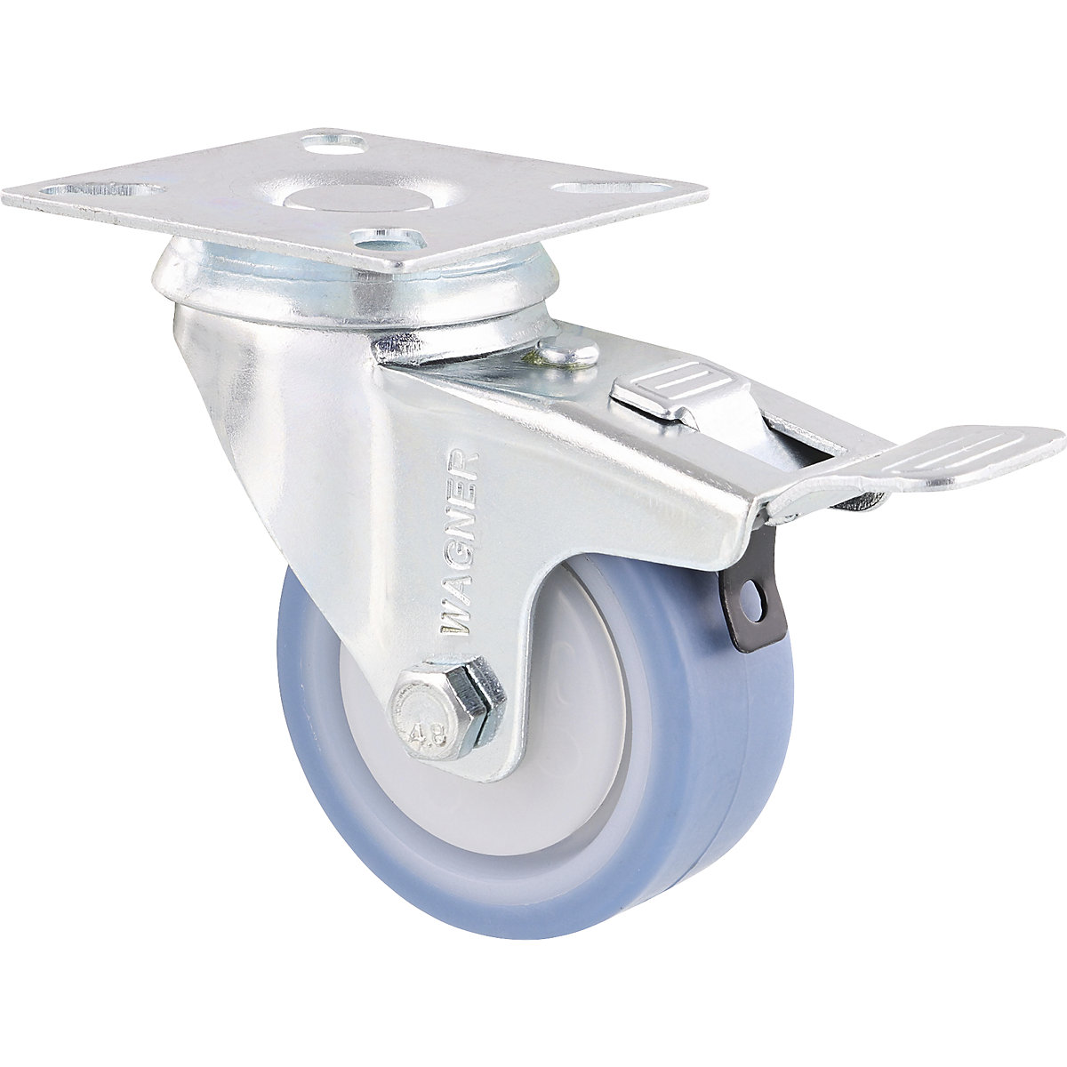 Rodas para aparelhos DELUXE – Wagner, Ø das rodas 50 mm, embalagem de 4 unid., roda orientável com imobilizador-0