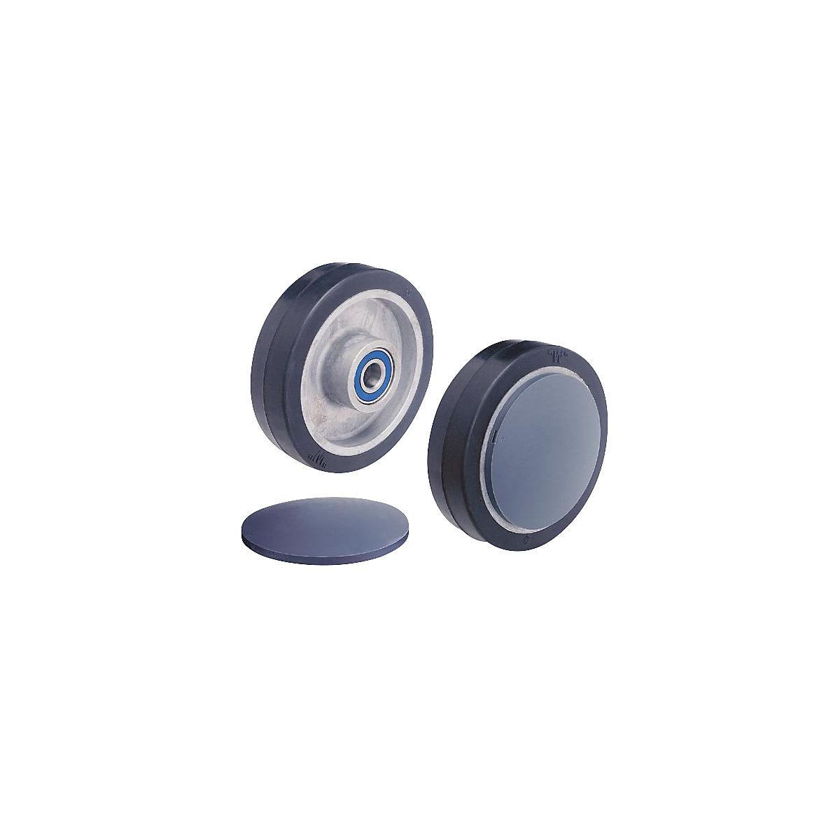 Roda orientável, rolamento de esferas, borracha maciça, largura 50 mm, comprimento de montagem 53 mm-0