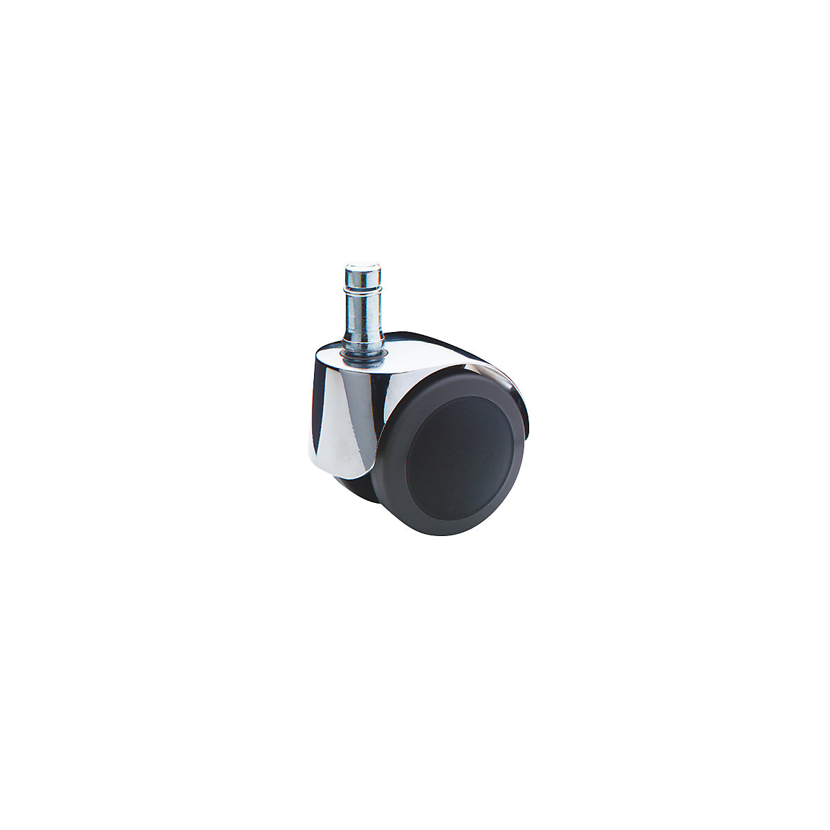 Roda para cadeiras, Ø da roda 50 mm, embalagem de 5 unid. – Proroll, com cavilha com anel de aperto, cromado, 11 x 22 mm, macio para pisos duros-0