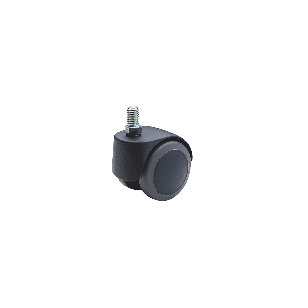 Roda para cadeiras, Ø da roda 50 mm, embalagem de 5 unid. – Proroll, com rosca M 10 x 15, preto, macio para pisos duros-0