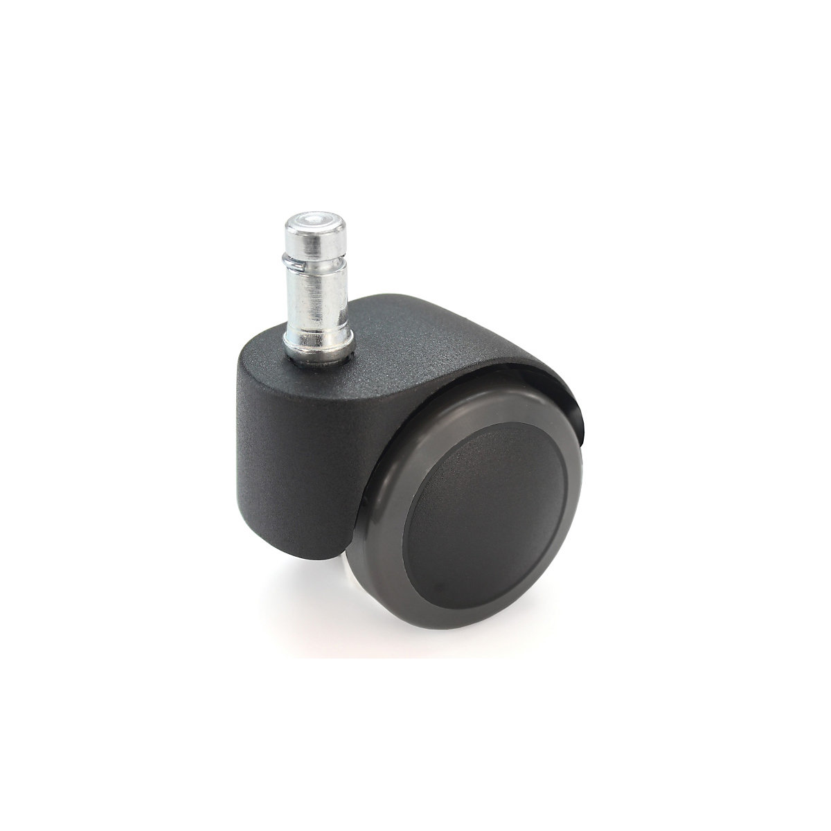 Roda para cadeiras, Ø da roda 50 mm, embalagem de 5 unid. – Proroll, com cavilha com anel de aperto, preto, 10 x 22 mm, macio para pisos duros-0