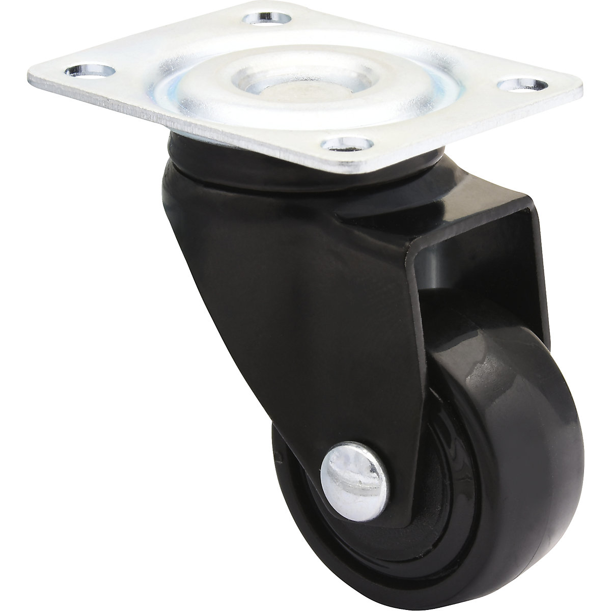 Rodado para móveis 3C-Serie – Wagner, largura da roda 12 mm, preto, embalagem de 10 unid., Ø 25 mm, roda orientável-0