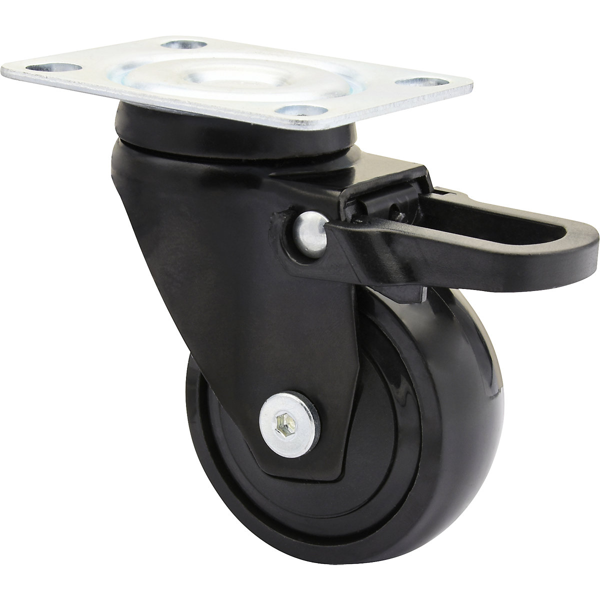 Rodado para móveis 3C-Serie – Wagner, largura da roda 20 mm, embalagem de 4 unid., Ø 50 mm, roda orientável com imobilizador total-0