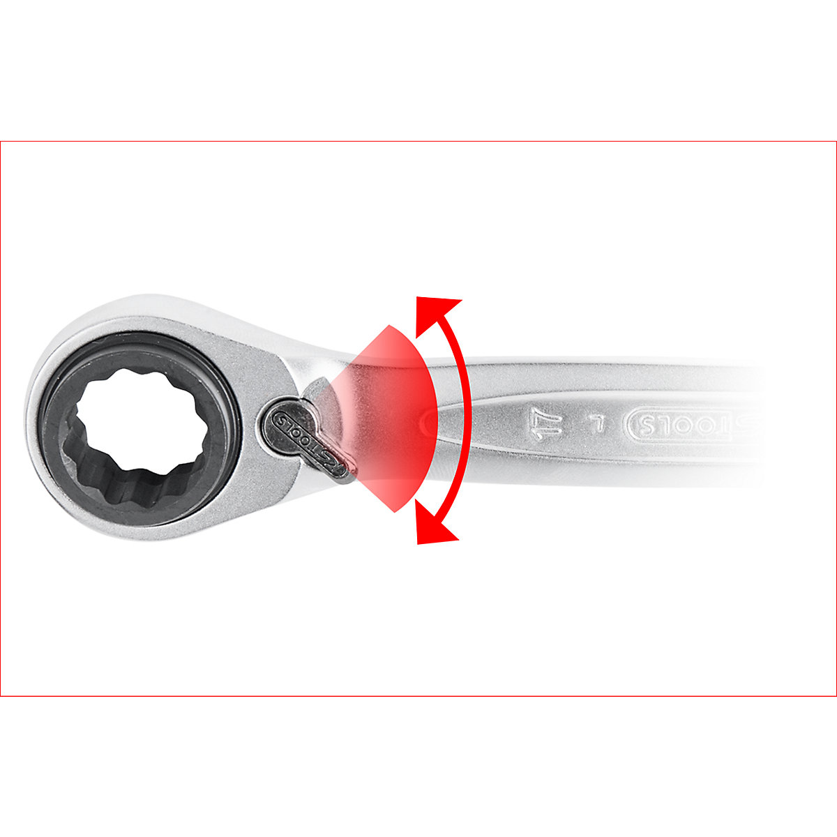 4 v 1 GEARplus prepínateľný dvojitý prstencový kľúč s račňou – KS Tools (Zobrazenie produktu 6)-5