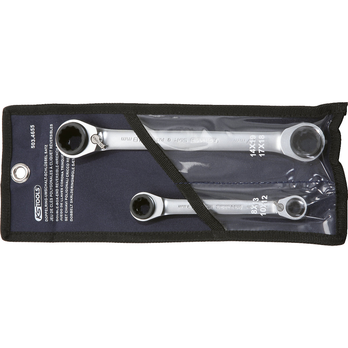 Sada dvojitých očkových ráčnových klíčů 4 v 1 GEARplus, přepínací – KS Tools (Obrázek výrobku 8)-7