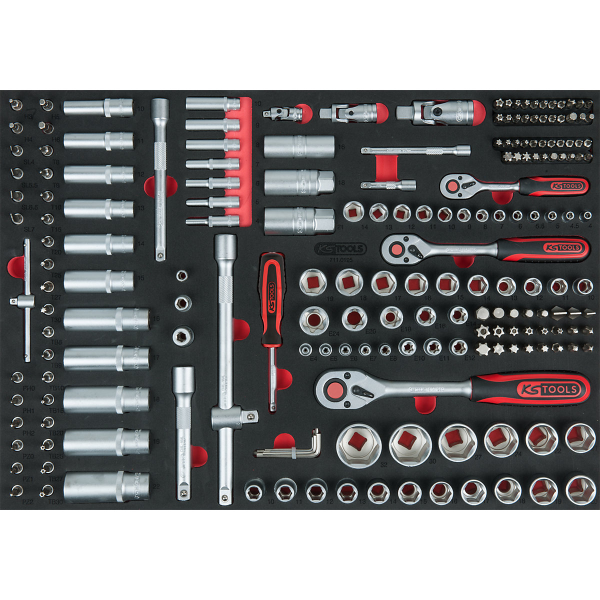 Sada nástrčných klíčů 1/4'&#x27; + 3/8&#x27;&#x27; + 1/2&#x27;&#x27;, výška 35 mm – KS Tools (Obrázek výrobku 3)-2