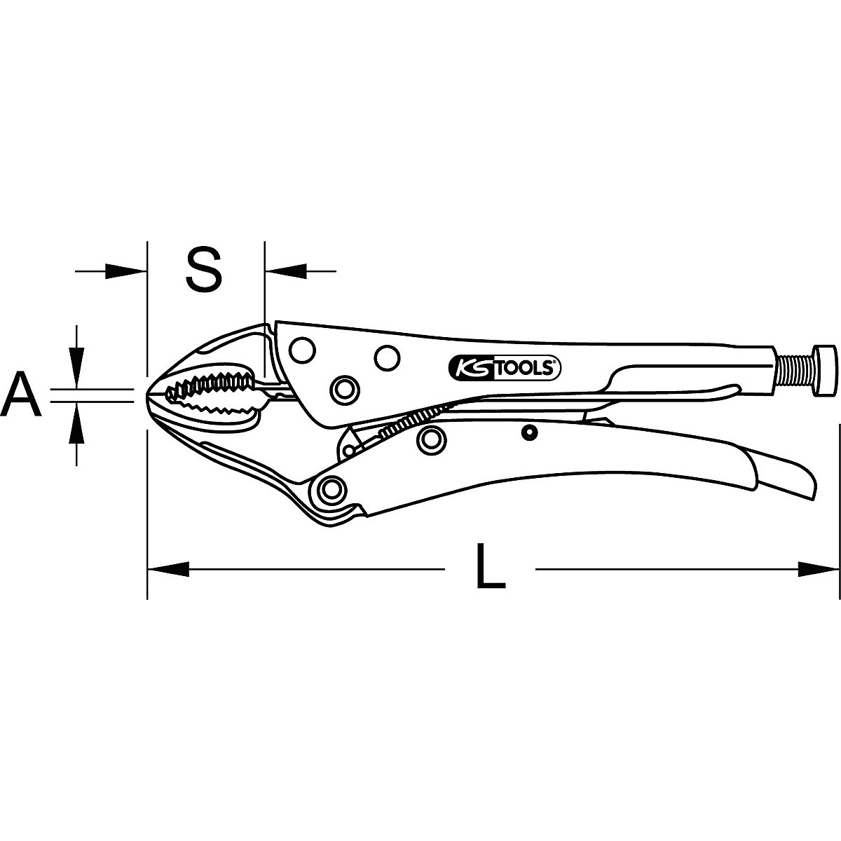 Skřipcové kleště, čelisti ve tvaru V – KS Tools (Obrázek výrobku 5)-4