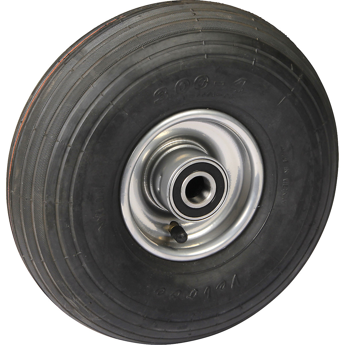 Neumático, rueda con llanta de chapa de acero de 1 pieza, Ø x anchura de la rueda 260 x 85 mm, cubiertas de ruedas con perfil ranurado, con rodamiento de bolas-3