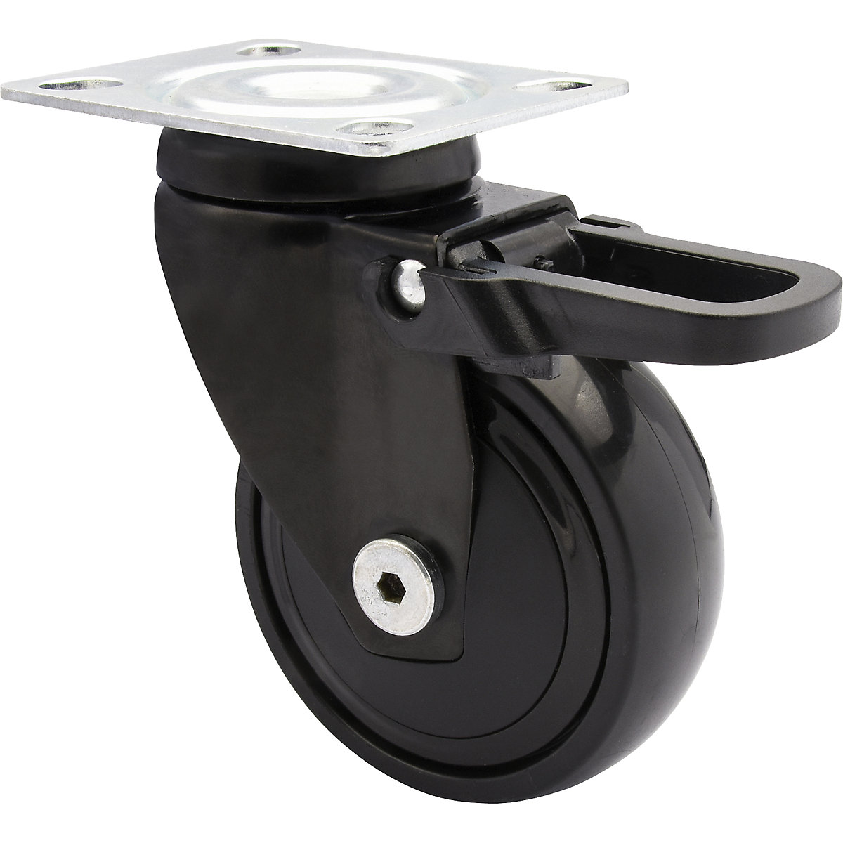 Rotella per mobili serie 3C – Wagner, larghezza ruota 25 mm, conf. da 4 pz., Ø 75 mm, rotelle pivottanti con freno totale-0