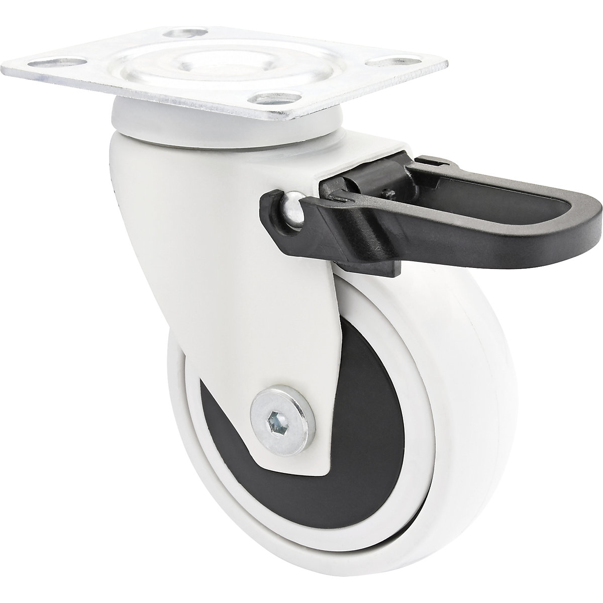 Rotella pivottante per mobili serie 3C – Wagner, larghezza ruota 25 mm, conf. da 4 pz., Ø 75 mm, rotelle pivottanti con freno totale-0