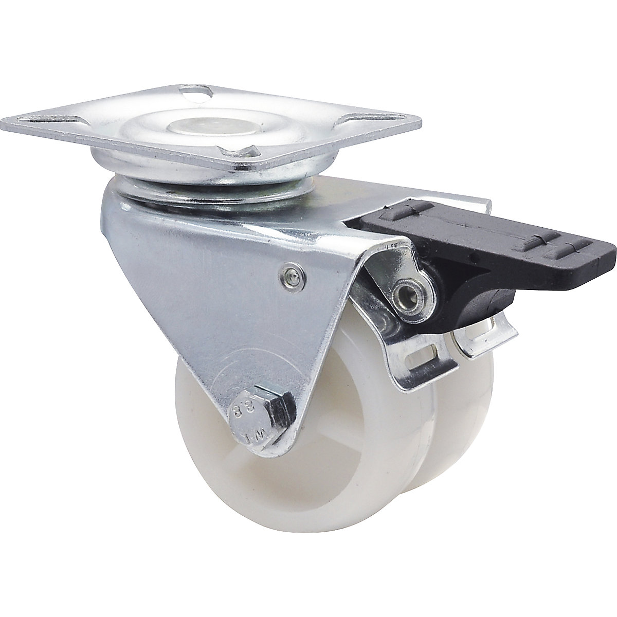 Rotelle pivottanti doppie ECO – Wagner, Ø ruota 50 mm, conf. da 4 pz., rotella pivottante con fermo-0