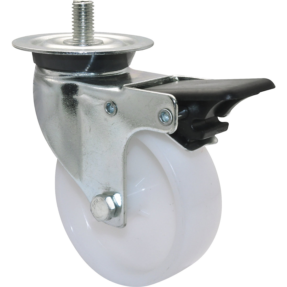 Rotelle pivottanti – Wagner, Ø ruota 75 mm, conf. da 4 pz., rotella pivottante con fermo, perno filettato-0