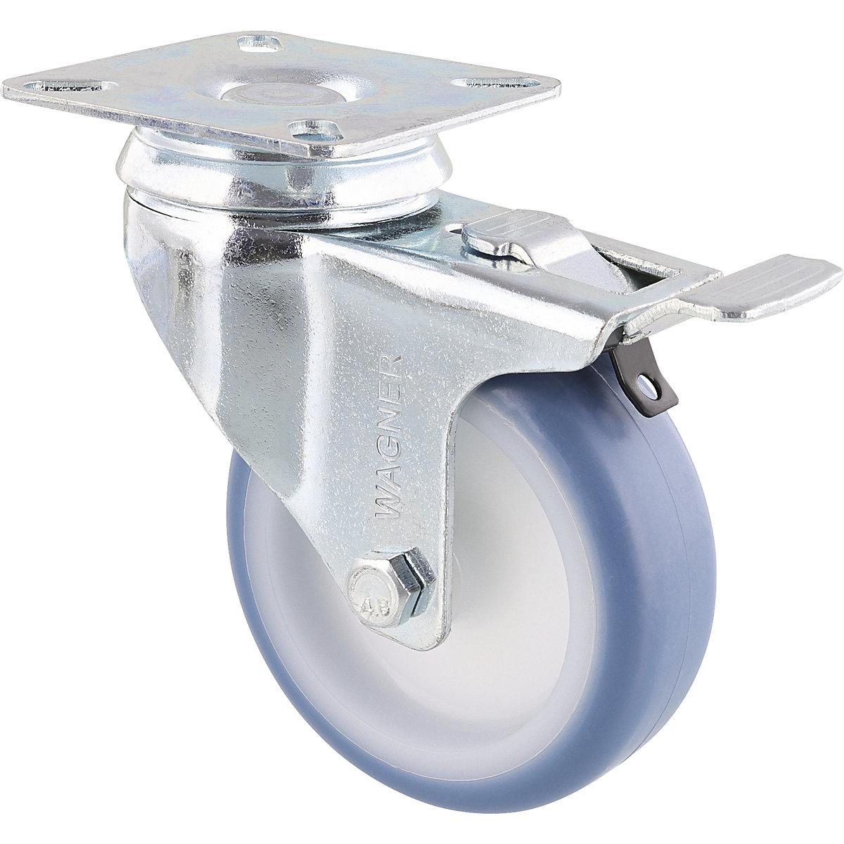 Rotelle pivottanti – Wagner, Ø ruota 75 mm, conf. da 4 pz., rotella pivottante con fermo, piastra-0