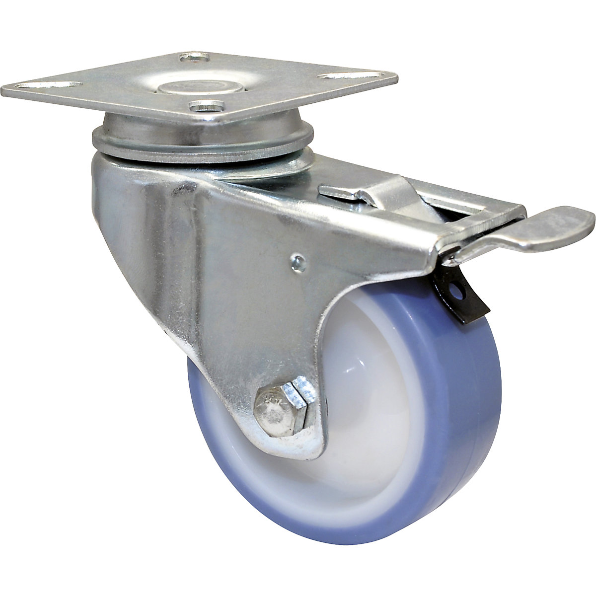 Rotelle pivottanti – Wagner, Ø ruota 63 mm, conf. da 4 pz., rotella pivottante con fermo, piastra avvitabile-0