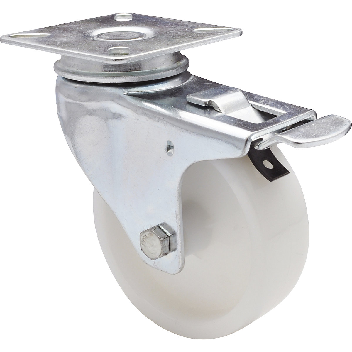 Rotelle pivottanti, plastica – Wagner, Ø ruota 75 mm, conf. da 4 pz., rotella pivottante con fermo-0
