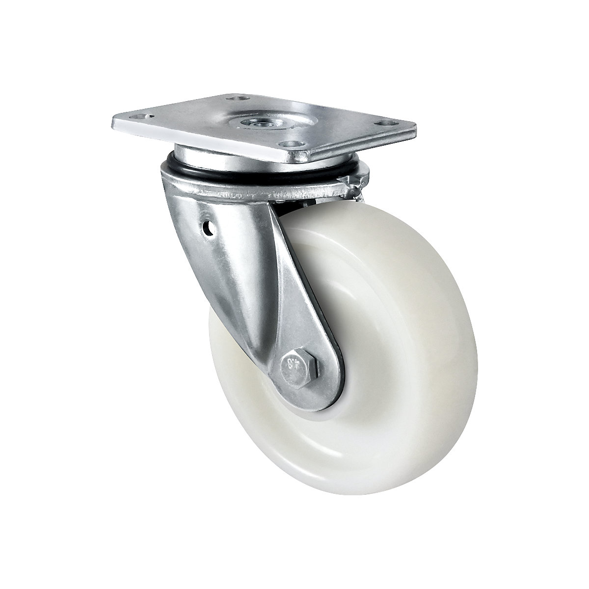 EUROKRAFTbasic – Ruota in poliammide, corpo in lamiera d'acciaio saldata, Ø x larghezza ruota 125 x 50 mm, a partire da 2 pezzi, rotella pivottante