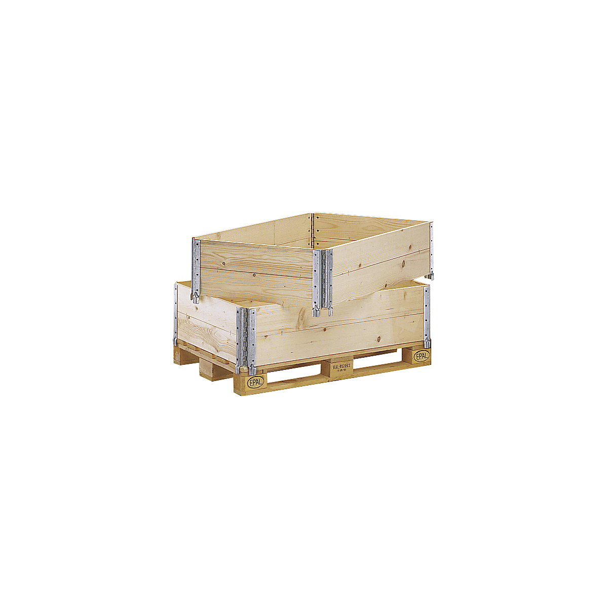 Rehausse en bois pour palette format européen – ratioform, pliable en diagonale, avec 4 charnières, hauteur utile 200 mm-0