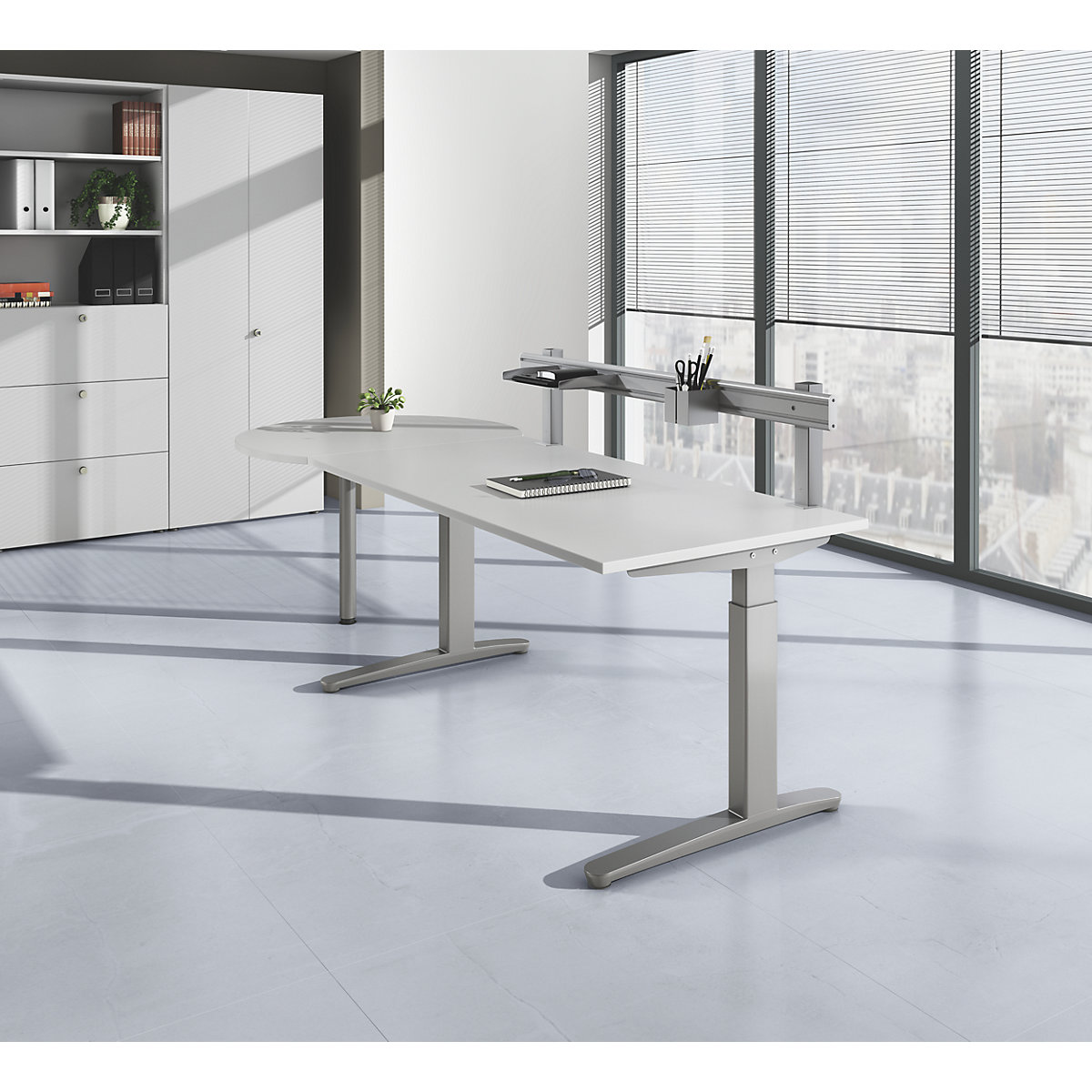 Psací stůl s podstavcem s nohami ve tvaru C ANNY – eurokraft pro (Obrázek výrobku 2)-1