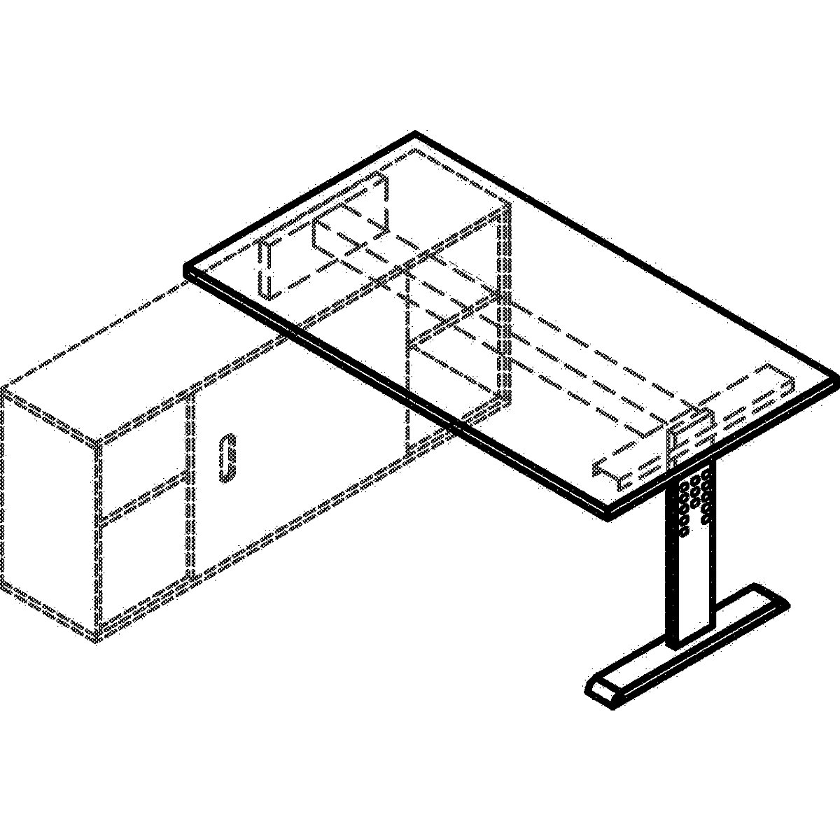 Psací stůl pro odkládací skříňku FINO (Obrázek výrobku 3)-2