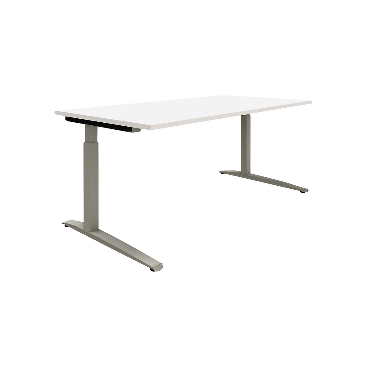 Psací stůl, bílá / hliníková stříbrná P12 – eurokraft pro