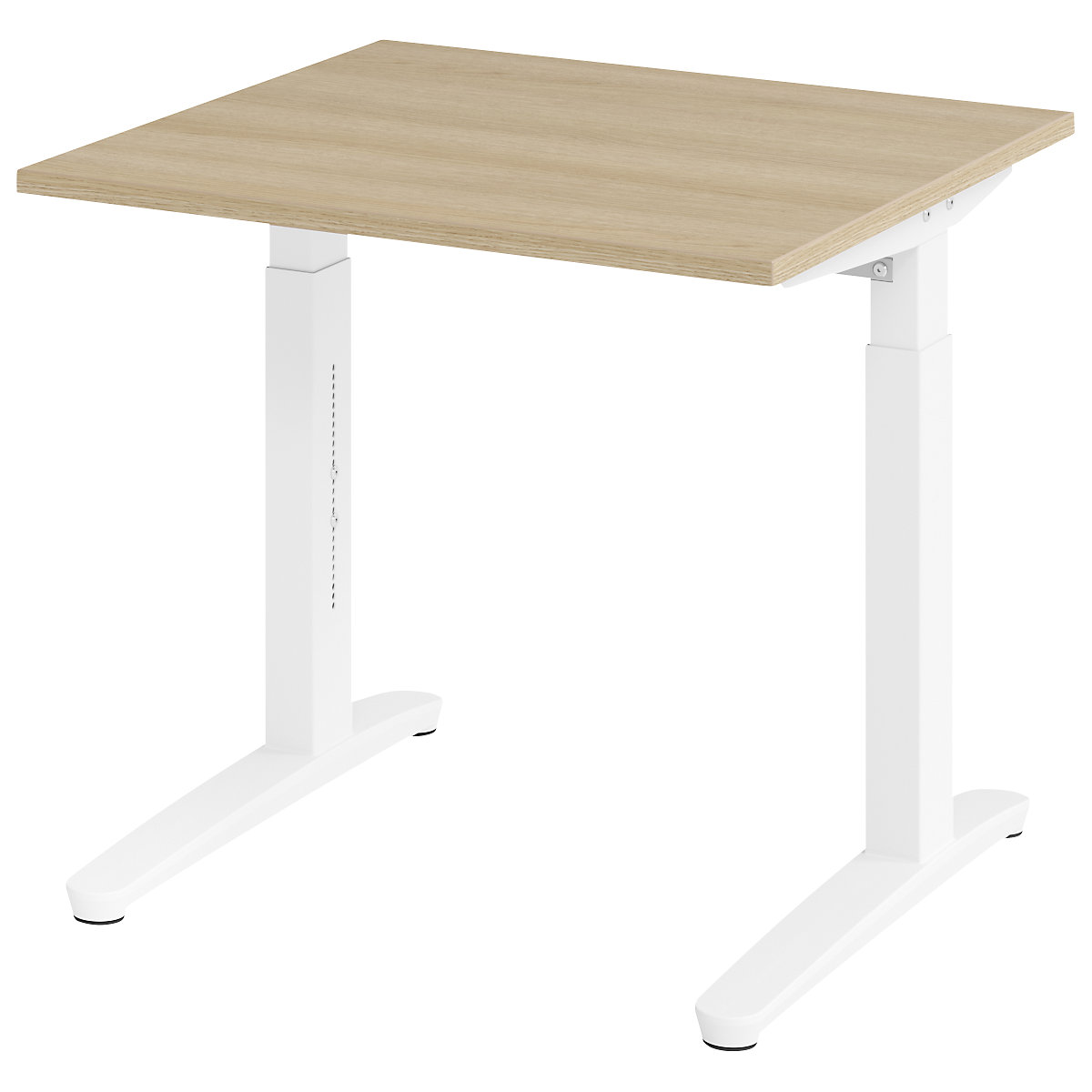 Secretária com estrutura de pés em C ANNY – eurokraft pro, regulável em altura 650 – 850 mm, largura 800 mm, carvalho/branco-0