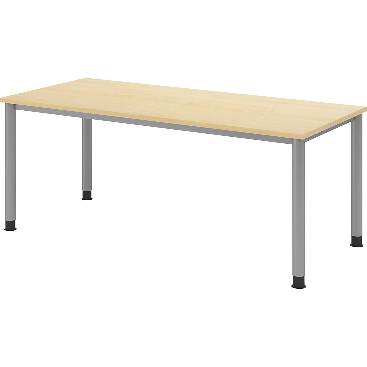 Secretária, AxP 685 – 810 x 800 mm, 4 pernas em tubo redondo, largura 1800 mm, cinza alumínio/ácer-0