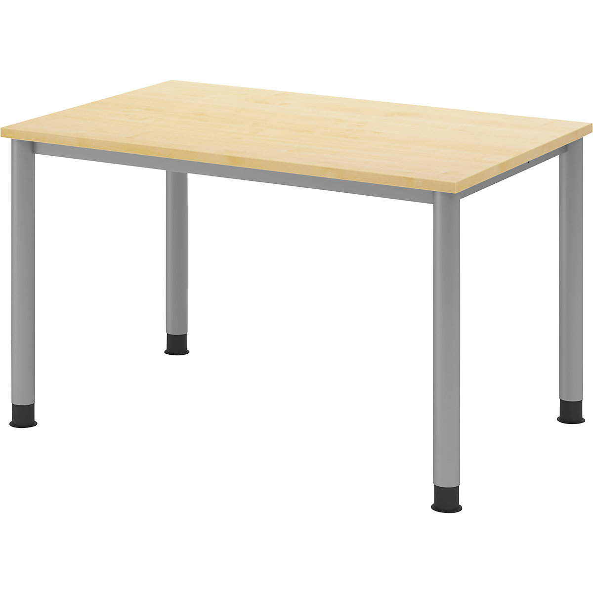 Secretária, AxP 685 – 810 x 800 mm, 4 pernas em tubo redondo, largura 1200 mm, cinza alumínio/ácer-0