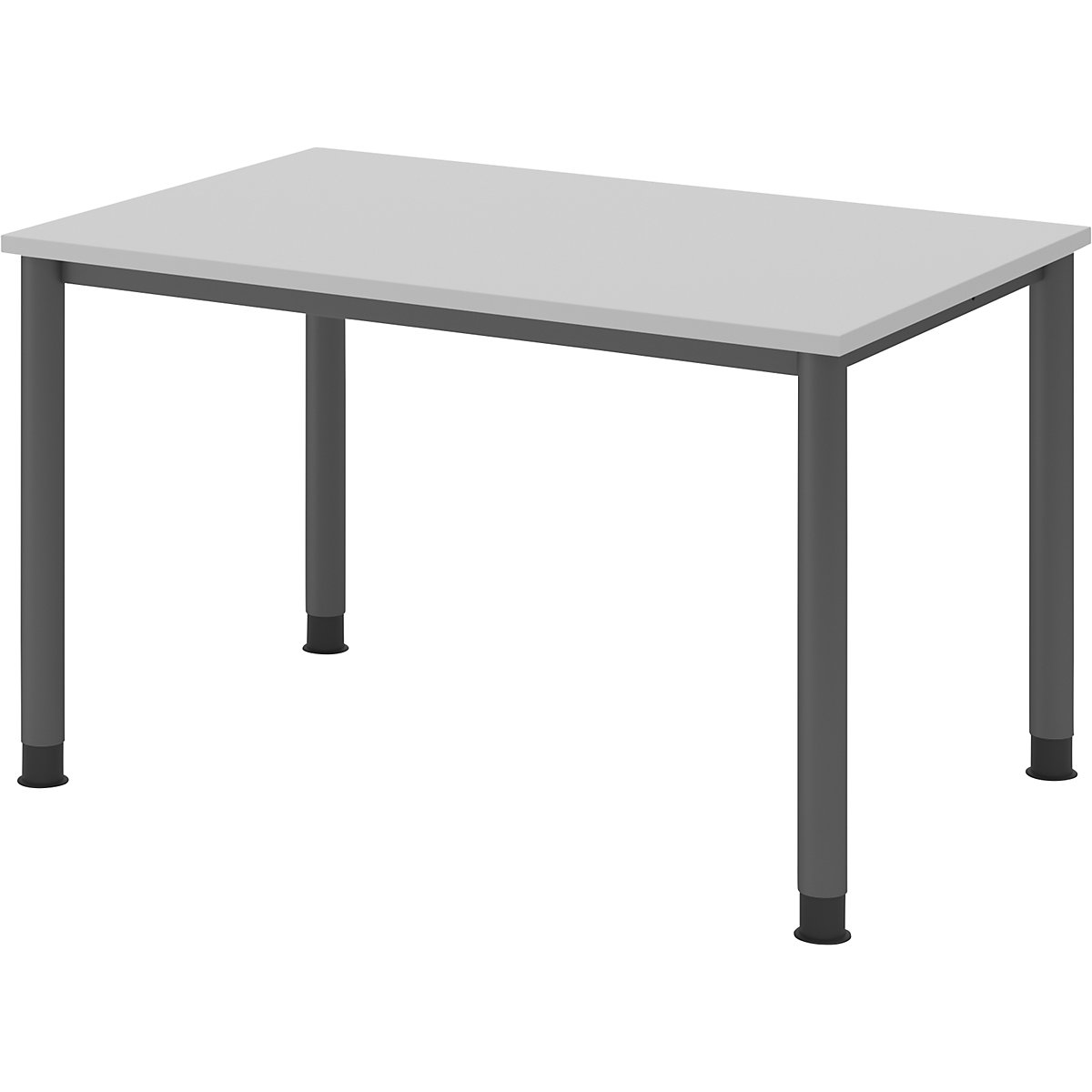 Secretária, AxP 685 – 810 x 800 mm, 4 pernas em tubo redondo, largura 1200 mm, grafite/cinzento claro-0