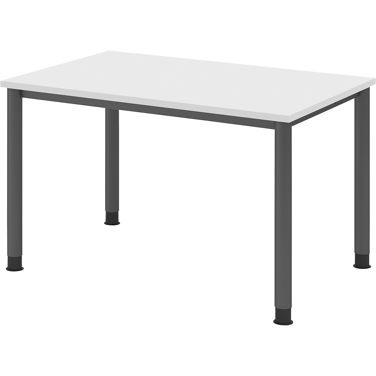 Secretária, AxP 685 – 810 x 800 mm, 4 pernas em tubo redondo, largura 1200 mm, grafite/branco-0