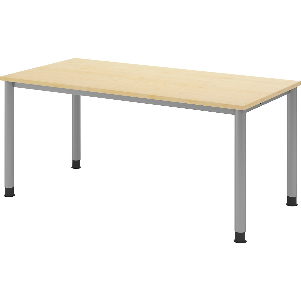 Secretária, AxP 685 – 810 x 800 mm, 4 pernas em tubo redondo, largura 1600 mm, cinza alumínio/ácer-0